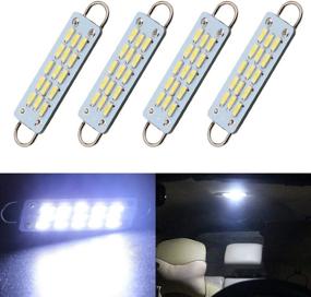 img 4 attached to 🚗 Осветите свой автомобиль с помощью EverBrightt 4-Pack Cool White 44MM 4014 15SMD Жёсткие петлевые LED-светильники купола - идеально подходят для автомобильных дверей и багажника