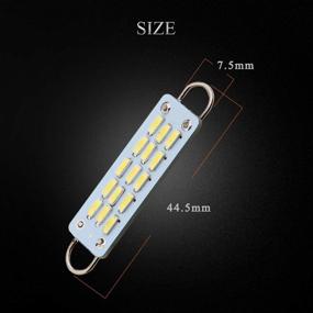 img 3 attached to 🚗 Осветите свой автомобиль с помощью EverBrightt 4-Pack Cool White 44MM 4014 15SMD Жёсткие петлевые LED-светильники купола - идеально подходят для автомобильных дверей и багажника