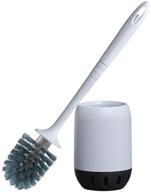 🚽 emoly grey aluminum handle toilet brush set for bathroom cleaning & storage logo