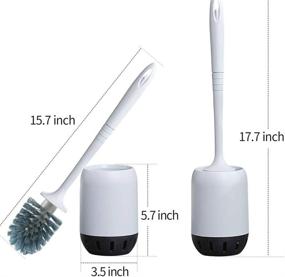 img 1 attached to 🚽 Emoly Grey Aluminum Handle Toilet Brush Set for Bathroom Cleaning & Storage