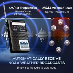 img 3 attached to Vondior Emergency NOAA/AM/FM Battery Operated Portable Radio - Best Reception for NOAA Weather Radio. Hurricane Supplies for Home. Powered by 2 AA Batteries (Black)