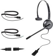 🎧 call center headset with quick disconnect & noise-cancelling microphone for polycom, avaya, yealink, and grandstream phones logo