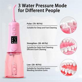 img 3 attached to 💧 Upgraded DIY Water Cordless Flosser: 350ML Portable, Rechargeable IPX7 Waterproof with 8 Jet Tips – Home & Travel Dental Flossers for Teeth