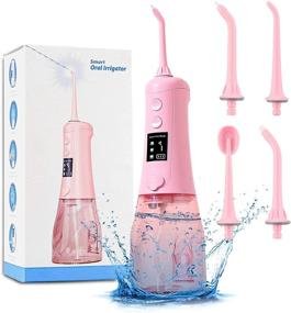 img 4 attached to 💧 Upgraded DIY Water Cordless Flosser: 350ML Portable, Rechargeable IPX7 Waterproof with 8 Jet Tips – Home & Travel Dental Flossers for Teeth