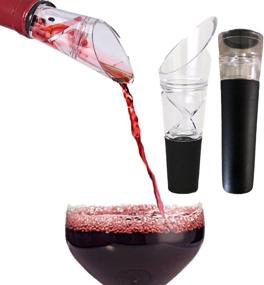 img 4 attached to 🍷 Trovety 360° Wine Aerator Pourer Spout & Vacuum Pump - Oxygenator Diffuser & Pouring Dispenser - Fits Standard Bottles - Acrylic, Silicone, & Stainless Steel - Perfect for Sommelier Gifts