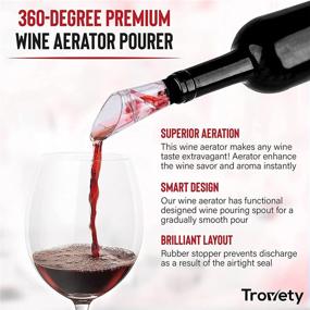 img 3 attached to 🍷 Trovety 360° Wine Aerator Pourer Spout & Vacuum Pump - Oxygenator Diffuser & Pouring Dispenser - Fits Standard Bottles - Acrylic, Silicone, & Stainless Steel - Perfect for Sommelier Gifts