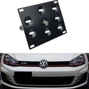 img 2 attached to 🚗 Dewhel Front Bumper Tow Hook License Plate Mount Bracket: VW MK7 Golf GTI 2015-Up