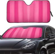 mcbuty windshield sun shade for car pink thicken 5-layer uv reflector auto front window sunshade visor shield cover and keep your vehicle cool(57&#34 logo