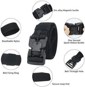 img 3 attached to Magnetic Quick Release Breathable Black Men's Accessories: Longwu's Ultimate Style Upgrade