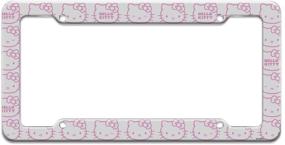 img 4 attached to Hello Kitty Expressions Pattern License Plate Tag Frame by Graphics and More