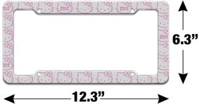 img 1 attached to Hello Kitty Expressions Pattern License Plate Tag Frame by Graphics and More