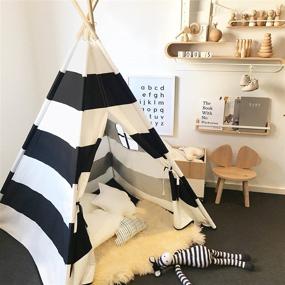 img 3 attached to 🏕️ Striped Children's Teepee for Tiny Spaces