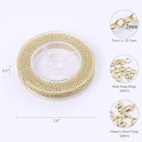 img 3 attached to Crafters' Delight: 33 Feet Gold Cable O Chain Spool with 4mm Jump Ring and Lobster Clasps Bulk - Perfect for DIY Jewelry Making!