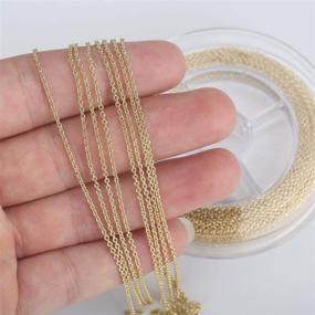 img 2 attached to Crafters' Delight: 33 Feet Gold Cable O Chain Spool with 4mm Jump Ring and Lobster Clasps Bulk - Perfect for DIY Jewelry Making!