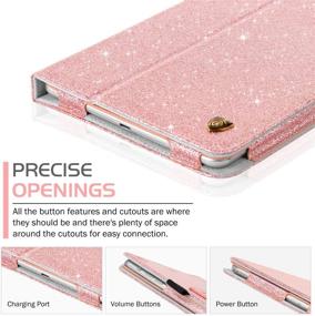 img 1 attached to 🌹 Rose Gold Glitter Sparkly Folio Folding Stand Cover for Apple iPad Mini 1/2/3 – BENTOBEN Luxury Smart Case with Holder, Auto Wake/Sleep (Stylus not included)