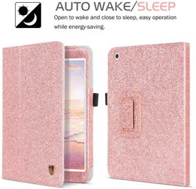 img 3 attached to 🌹 Rose Gold Glitter Sparkly Folio Folding Stand Cover for Apple iPad Mini 1/2/3 – BENTOBEN Luxury Smart Case with Holder, Auto Wake/Sleep (Stylus not included)