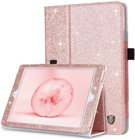 img 4 attached to 🌹 Rose Gold Glitter Sparkly Folio Folding Stand Cover for Apple iPad Mini 1/2/3 – BENTOBEN Luxury Smart Case with Holder, Auto Wake/Sleep (Stylus not included)