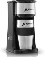 ☕ adirchef single serve coffee maker - mini personal coffee maker with travel mug - 15 oz. reusable filter - for home, office, camping logo