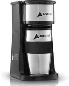 img 4 attached to ☕ ADIRchef Single Serve Coffee Maker - Mini Personal Coffee Maker with Travel Mug - 15 oz. Reusable Filter - for Home, Office, Camping