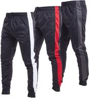 🏃 optimized performance trio: advanced technology men's joggers, men's track pants with convenient zipper pockets logo