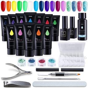 img 4 attached to 💅 Rainbow Color Poly Gel Nail Kit by Ohuhu - Professional 12 Colors Nail Gel Enhancement Builder Kit for DIY Nail Art - Perfect Christmas Gift for Girlfriend, Mother, or any Nail Art Lover