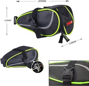 img 2 attached to Green Waterproof Strap-on Seat Bag - Ryhpez Bike Saddle Bag, Mountain Bike Pocket Pack with Reflective Stripes for Outdoor Night Safety Ride & Convenience