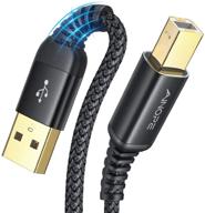 высокоскоростной usb-принтерный кабель, 6,6 фута/2 метра usb-принтерный кабель для hp, canon, dell, epson, lexmark, xerox и других - никогда не поломается, тип a-самец к тип b-самец сканерный кабель логотип