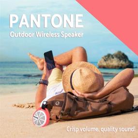 img 2 attached to 🔊 Pantone Ultra-HD Sound Waterproof Handsfree Hanging Bluetooth Subwoofer Speaker - 8Hr Play Time, Mic, BT Calls, Long Distance Connectivity, iOS/Android Compatible [Radiant Pink]: Elevate Your Sound Experience with this Waterproof Bluetooth Subwoofer Speaker