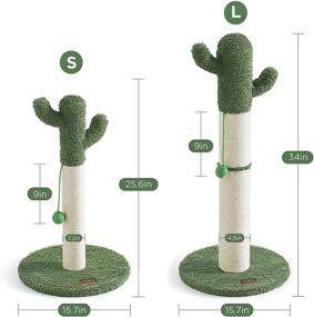 img 3 attached to 🌵 Premium Lesure Cactus Cat Scratching Posts: Ideal Sisal Rope Cat Scratcher with Ball for Indoor Cats & Kittens