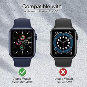 img 3 attached to 📱 EDIMENS 2 Пакет Жесткий Чехол из ПК для Apple Watch Series 6 / SE / 5 / 4 40 мм - Тонкий Закаленное Стекло Защитное стекло, Чёрный.