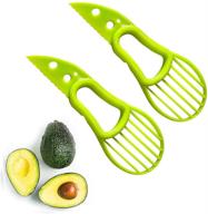 🥑 efficient 2pcs avocado slicer tool - 3-in-1 multifunctional avocado slicer, pitters, and cutter green for professional use logo