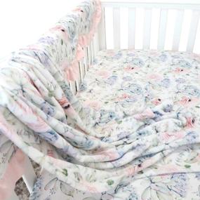 img 3 attached to 🌵 Sahaler Succulents Baby Crib Bedding Set: Watercolor Cactus Nursery Fitted Sheets, Crib Rail Covers & Fleece Plush Blanket – 3 Piece Set for Boy or Girl (Pastel Succulents)