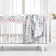 🌵 sahaler succulents baby crib bedding set: watercolor cactus nursery fitted sheets, crib rail covers & fleece plush blanket – 3 piece set for boy or girl (pastel succulents) logo