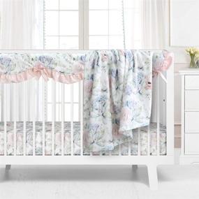 img 4 attached to 🌵 Sahaler Succulents Baby Crib Bedding Set: Watercolor Cactus Nursery Fitted Sheets, Crib Rail Covers & Fleece Plush Blanket – 3 Piece Set for Boy or Girl (Pastel Succulents)