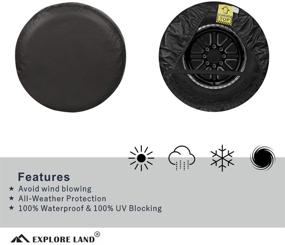 img 3 attached to 🚚 Black Tough Tire Wheel Soft Cover for Jeep, Trailer, RV, SUV, Truck - Fits 30-33 inch Entire Wheel Size