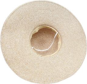 img 1 attached to 👒 Lanzom Women's Wide Brim Straw Beach Hat - Floppy, Foldable, Roll-up Cap with UPF 50+ Sun Protection