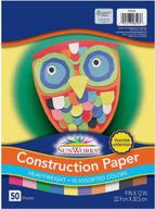 📦 sunworks construction paper, 10 vibrant colors, 9" x 12", 50 sheets - ideal for crafts & art projects logo