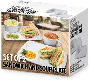 img 1 attached to 🥣 Ceramic Soup Tray Pack: Optimal Solution for Sandwiches