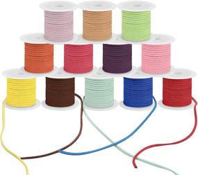 img 4 attached to 🧵 Curtzy Faux Suede Cord (12 Pack) - 3mm Thickness, 3 Meters/3.3 Yards Length per Spool - Vibrant Flat Lace Cord Rolls - Leather String for Jewelry Making, Bracelets, Necklaces, Beading, Crafts