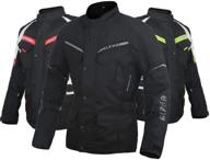 acg adventure motorcycle jacket for men - touring, ce armor, waterproof, all-season biker riding gear (black, 2x-large) logo