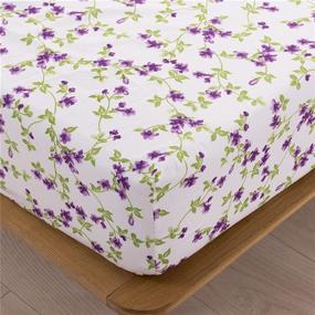 img 1 attached to 🌸 Ultra Soft White Floral Twin Sheets with Deep Pocket - 3 Piece Set for Kids, Purple Floral - 100% Microfiber