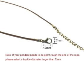 img 2 attached to 📿 50 Pieces of 1.5mm Brown Waxed Necklace Cord with Bronze Chain Lobster Clasp by Sovenny for Jewelry, Bracelet, and Necklace Making