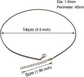 img 3 attached to 📿 50 Pieces of 1.5mm Brown Waxed Necklace Cord with Bronze Chain Lobster Clasp by Sovenny for Jewelry, Bracelet, and Necklace Making