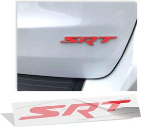 img 4 attached to 🚙 SRT Rear Emblem Overlay Decal Sticker Reflective Concepts - Jeep Grand Cherokee SRT 2014-2021 (Color: Gloss Red)
