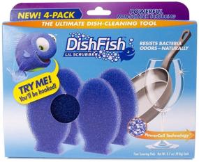 img 4 attached to DishFish CP103-4: The Ultimate 4 Sponge Little Scrubber for Spotless Dishes