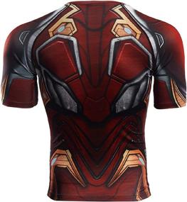 img 2 attached to 🏋️ Gym Gala Iron Man Shirt: 3D Printed Compression Shirt for Casual & Sports - Red