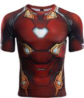 🏋️ gym gala iron man shirt: 3d printed compression shirt for casual & sports - red логотип