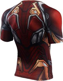 img 1 attached to 🏋️ Gym Gala Iron Man Shirt: 3D Printed Compression Shirt for Casual & Sports - Red