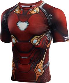 img 3 attached to 🏋️ Gym Gala Iron Man Shirt: 3D Printed Compression Shirt for Casual & Sports - Red