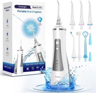 yosego cordless oral irrigator: portable water flosser for dental care - ipx7 waterproof, 4 modes, 6 tips, 230ml water tank - ideal for teeth braces, travel & home use logo
